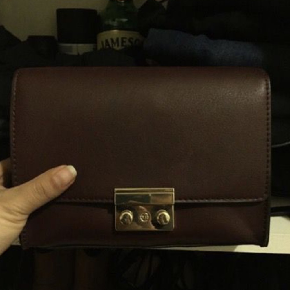 Burgundy Faux leather purse